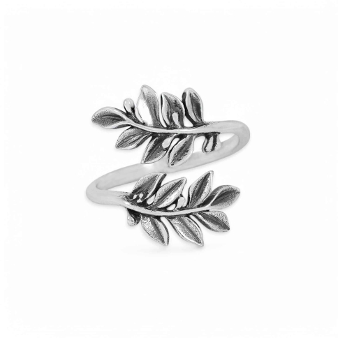 Luxe Silver Plate Laurel Wreath Adjustable Ring