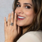 Luxe Silver Plate Laurel Wreath Adjustable Ring on womans hand