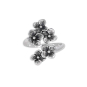 Luxe Silver Plate Hydrangea Bypass Ring