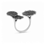 Luxe Silver Plate Adjustable Lily Pads Ring