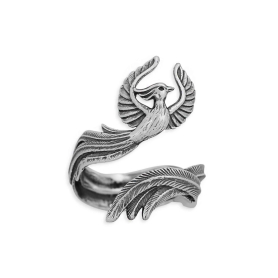 Luxe Silver Plate Adjustable Phoenix Ring