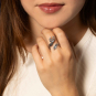 Luxe Silver Plate Adjustable Phoenix Ring on hand