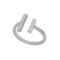 Luxe Silver Plate Adjustable Parallel Bars Ring