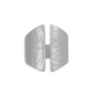 Luxe Silver Plate Adjustable Hammered Shield Ring
