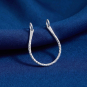 Luxe Silver Plate Hammered U Shape Festoon 25x19mm on dark blue background