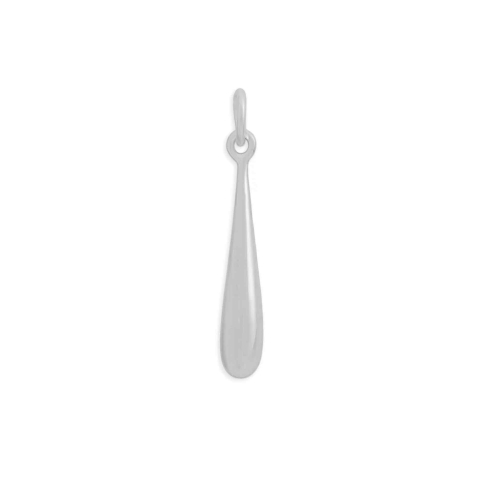 Luxe Silver Plate Solid Teardrop Charm 24x4mm