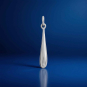 Luxe Silver Plate Teardrop Charm on dark blue background