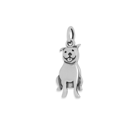 Luxe Silver Plate Pitbull Dog Charm