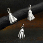 Luxe Silver Plate 3D Ghost Charm on dark background