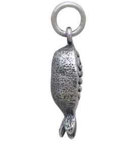 Luxe Silver Plate Pomegranate Charm side view