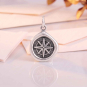 Luxe Silver Plate Small Wax Seal Compass Charm on cream background