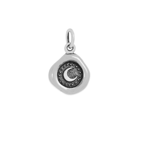 Luxe Silver Plate Crescent Moon Wax Seal Charm 17x11mm