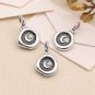 Luxe Silver Plate Crescent Moon Wax Seal Charms