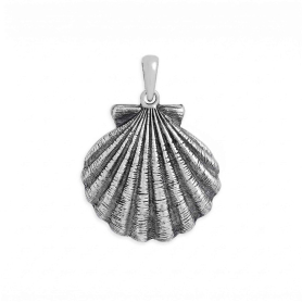 Luxe Silver Plate Shell Locket 34x25mm