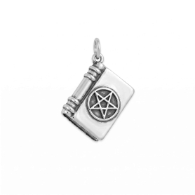 Luxe Silver Plate Pentagram Spell Book Charm 20x13mm