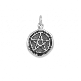 Luxe Silver Plate Pentagram Wax Seal Charm 20x13mm