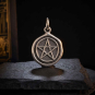 Luxe Silver Plate Pentagram Wax Seal Charm on dark background
