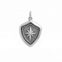 Luxe Silver Plate North Star Shield Wax Seal Charm 24x15mm