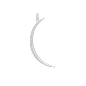 Luxe Silver Plate Skinny Crescent Moon Pendant 43x17mm