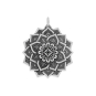 Luxe Silver Plate Lotus Mandala Pendant 34x29mm