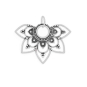 Luxe Silver Plate Openwork Half Mandala Pendant 25x30mm