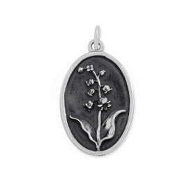 Luxe Silver Plate Lily of the Valley Charm - May 25x13mm