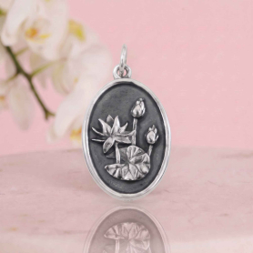 Luxe Silver Plate Waterlily Charm