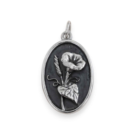 Luxe Silver Plate Morning Glory Charm - September 25x13mm