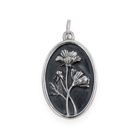 Luxe Silver Plate Cosmo Charm - October Birthflower 25x13mm