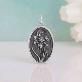 Luxe Silver Plate Narcissus Charm