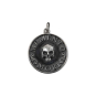 Luxe Silver Plate Memento Mori Skull Pendant 24x18mm