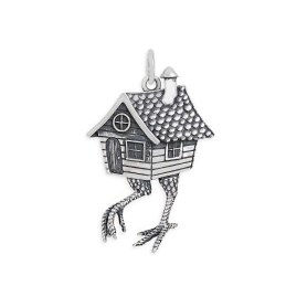 Luxe Silver Plate Baba Yaga House Charm 29x18mm