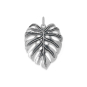 Luxe Silver Plate Dimensional Monstera Leaf Charm