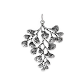Luxe Silver Plate Maidenhair Fern Charm 36x26mm