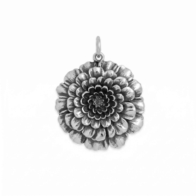 Luxe Silver Plate Marigold Pendant 28x22mm