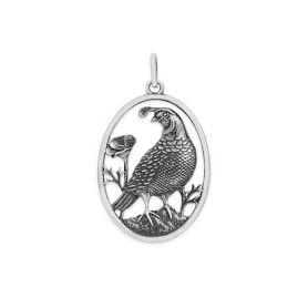 Luxe Silver Plate Quail Charm 27x17mm