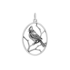 Luxe Silver Plate Cardinal Charm 27x17mm