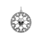 Luxe Silver Plate Gothic Window Pendant with Skull 31x25mm