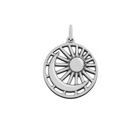 Luxe Silver Plate Moon and Sun Pendant 23x18mm