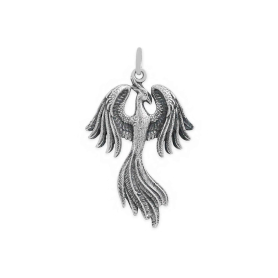 Luxe Silver Plate Phoenix Charm 32x19mm