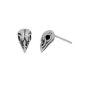 Luxe Silver Plate Sparrow Skull Post Earrings 12x7mm