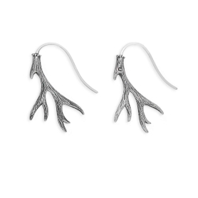 Luxe Silver Plate Antler Hook Earrings 26x19mm