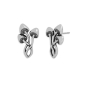 Luxe Silver Plate Three Mushroom Post Earrings 19x12mm