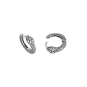 Luxe Silver Plate Ouroboros Huggie Hoop Earrings side view