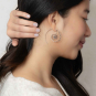 Luxe Silver Plate Nautilus Spiral Hoop Earrings on ear