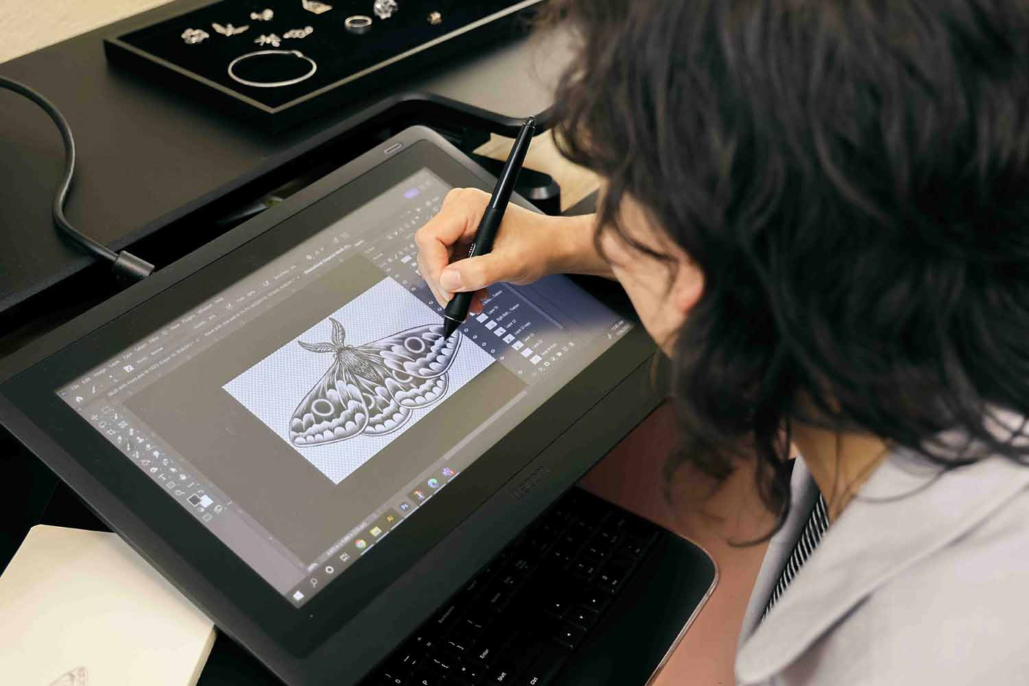 Drawing Luna Moth Charm Sketch