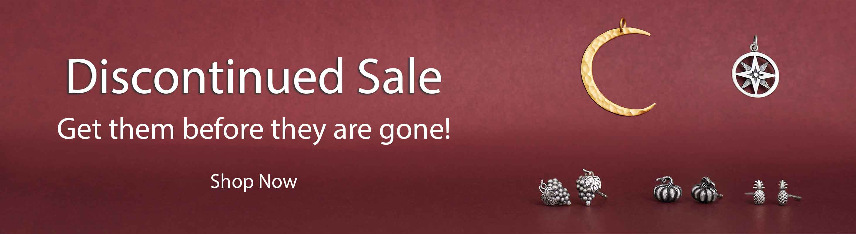 Silver sale items on a red background