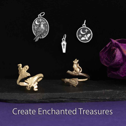 Halloween Charms on black background