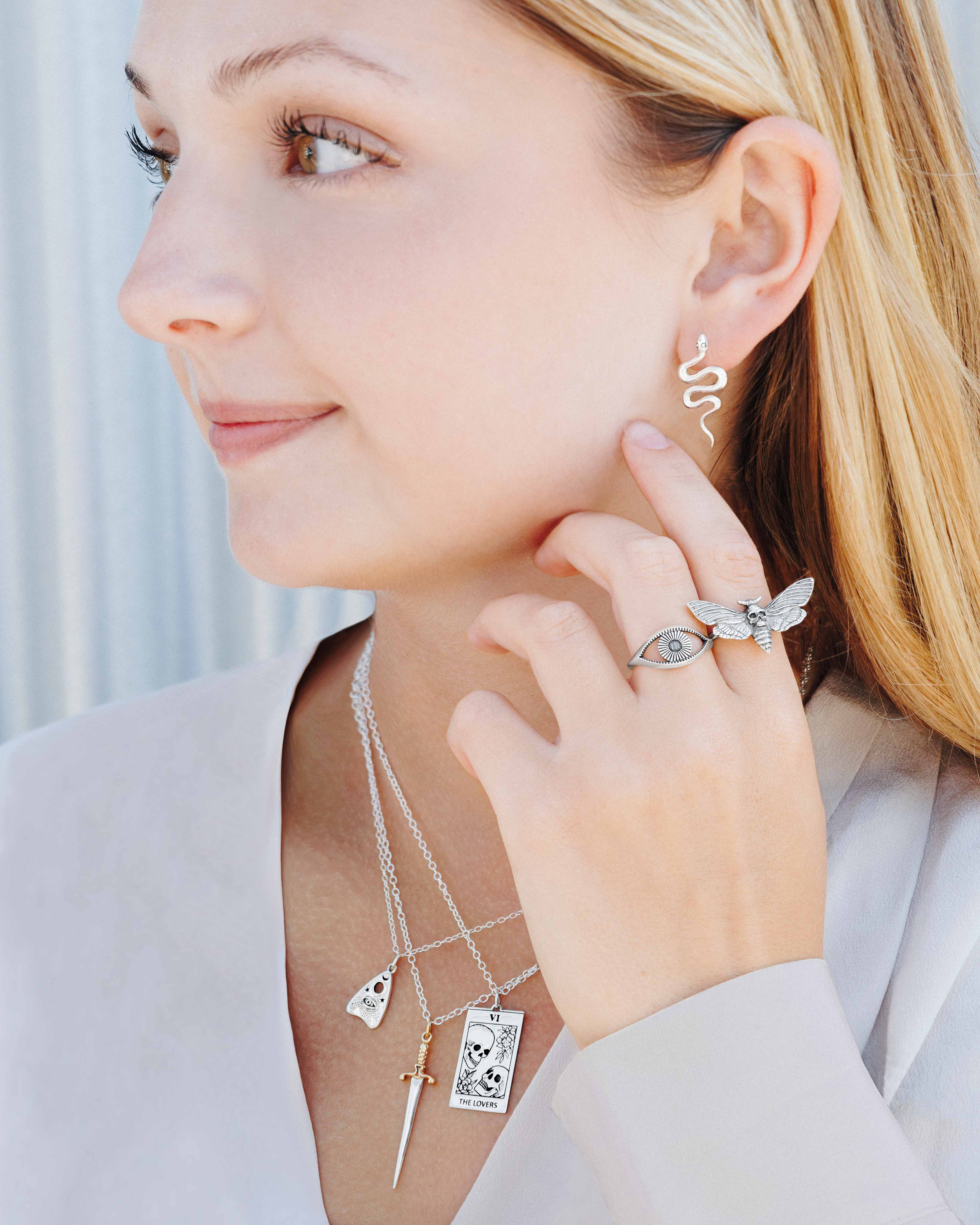 Blonde Women Wearing Silver Jewelry