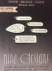 Sterling Silver Quote Charms 